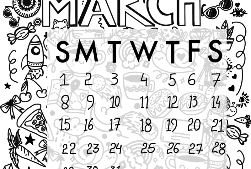 Doodle art calendar