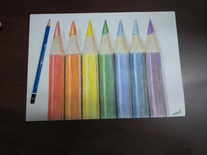 Coloured Pencils Drawing