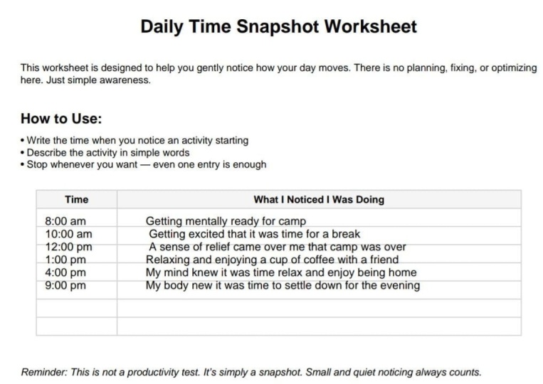 Daily Time Awareness
