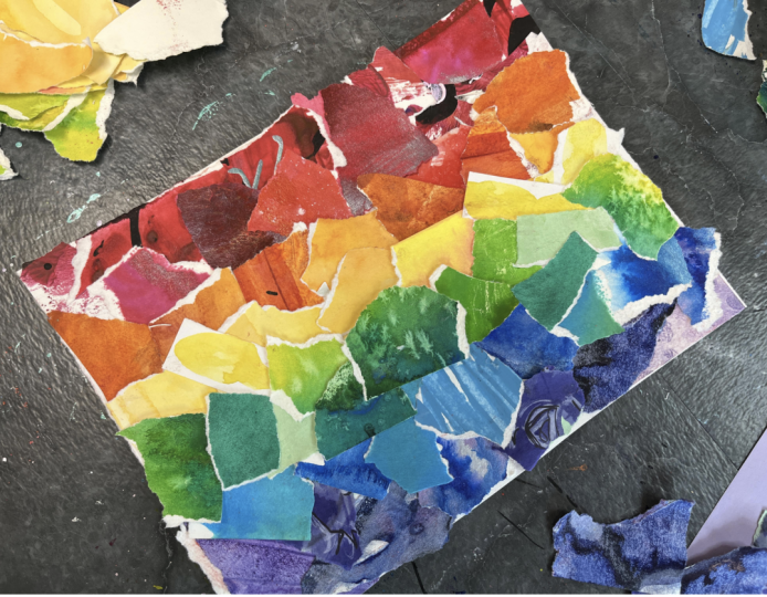 Rainbow Torn Collage