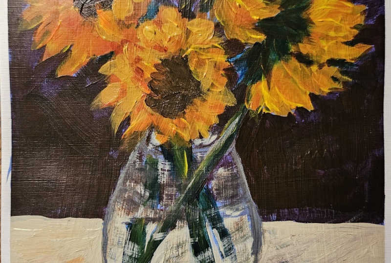 Sunflowers in acrylic