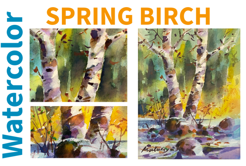 Paint A Spring Birch:Make It Glow!