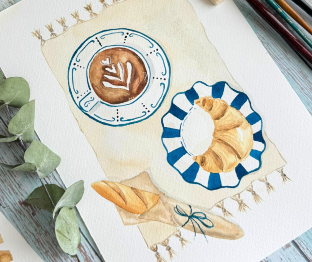My watercolor french picnic!