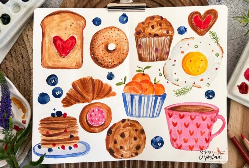 Watercolor Sketchbooking: Paint Loose & Lively Breakfast Favorites