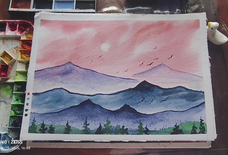 Mist peachy landscape