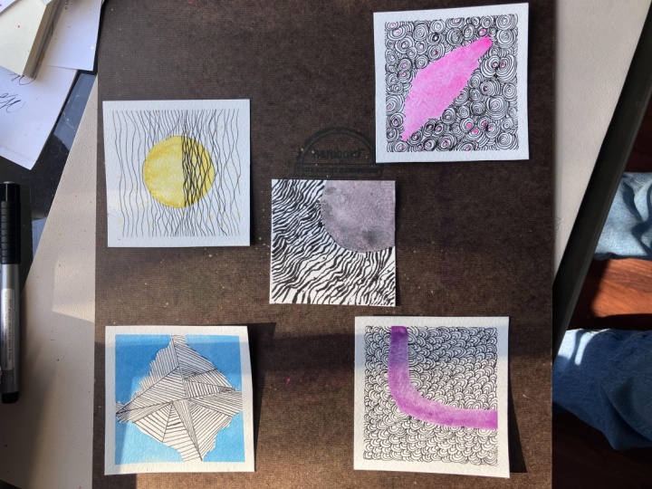 5 patterns, 1 colour