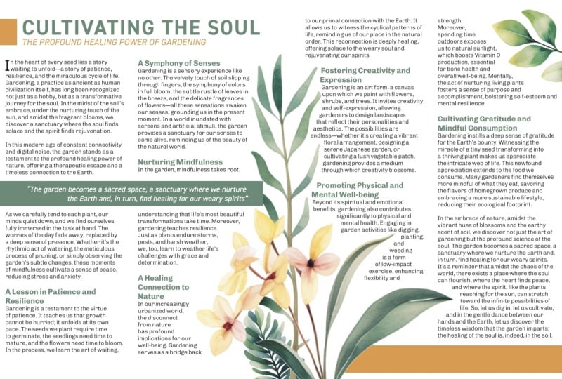 Cultivating the Soul - Typography Magazine Spread