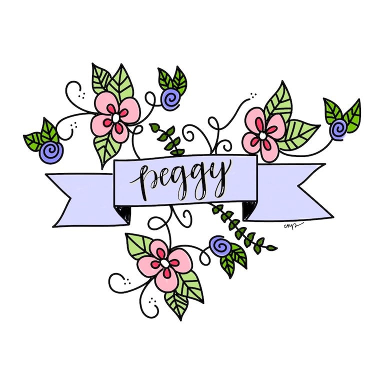 Banner with Florals for Peggy! - student project