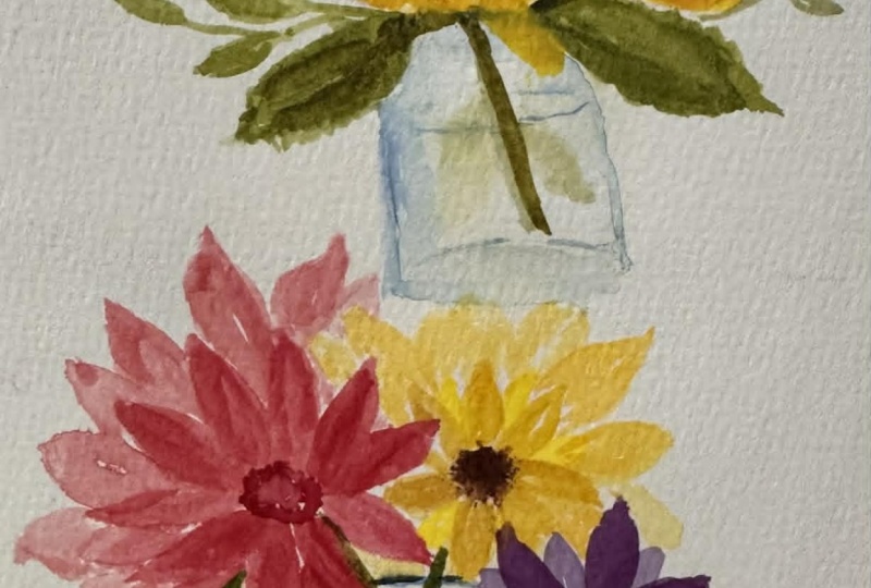 Watercolour Mini Florals in Jars
