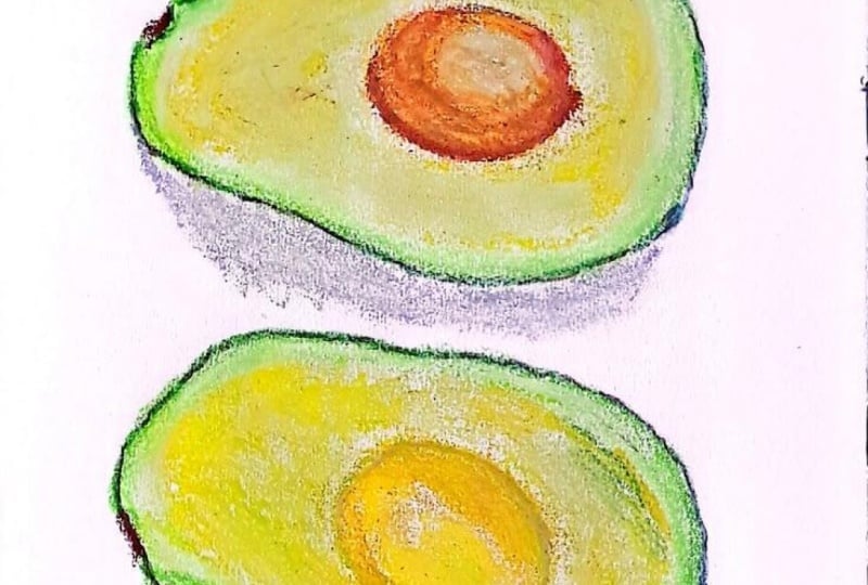 Oil Pastel Food