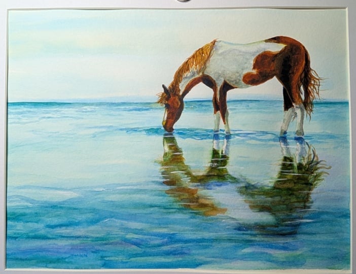 Wild Horse in Watercolor