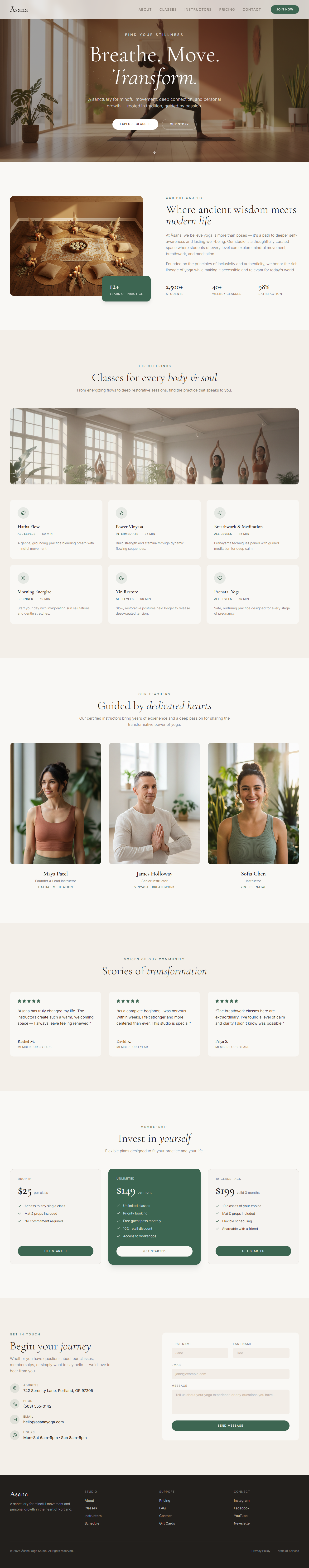 yoga on base44 - student project
