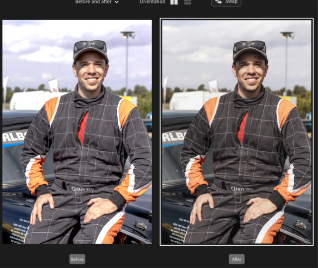 Editing an image in lightroom