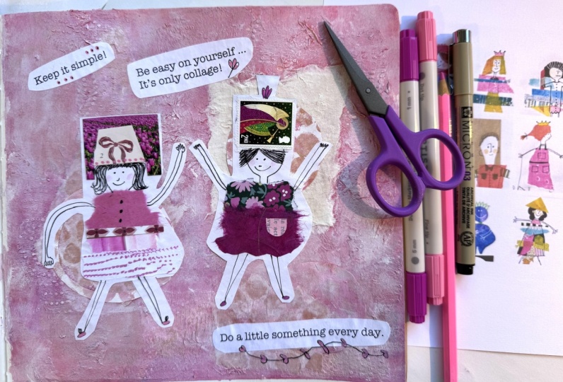 Cheerful collage characters!
