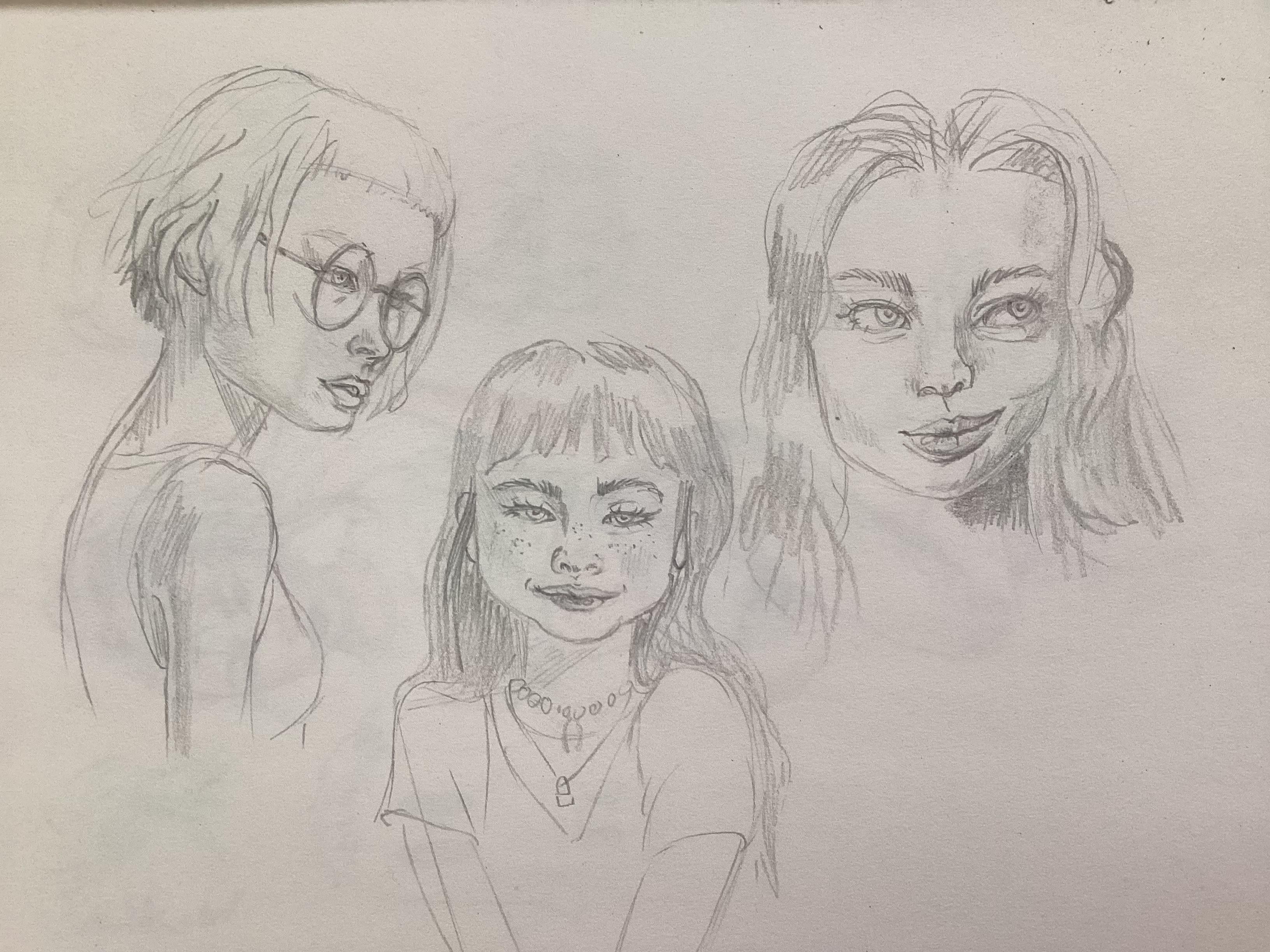 3 quick portraits - student project