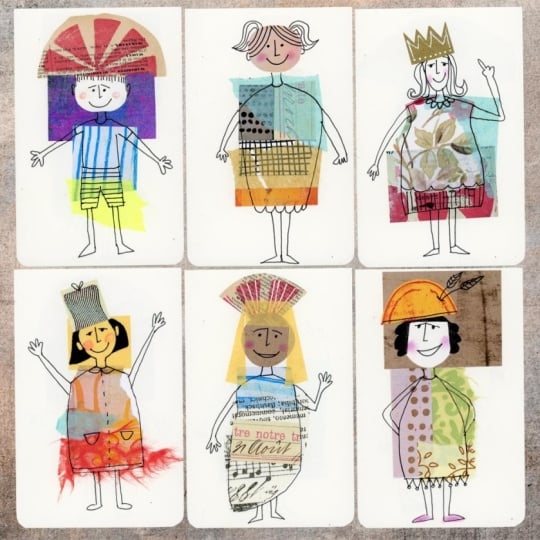 Cheerful Collage Characters