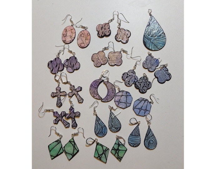 Paper Earrings and a Pendant