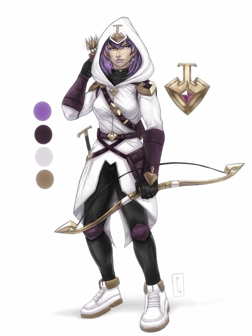 Spade Artemis, OC Character design with color palette