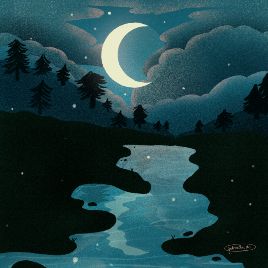Moon reflection scene