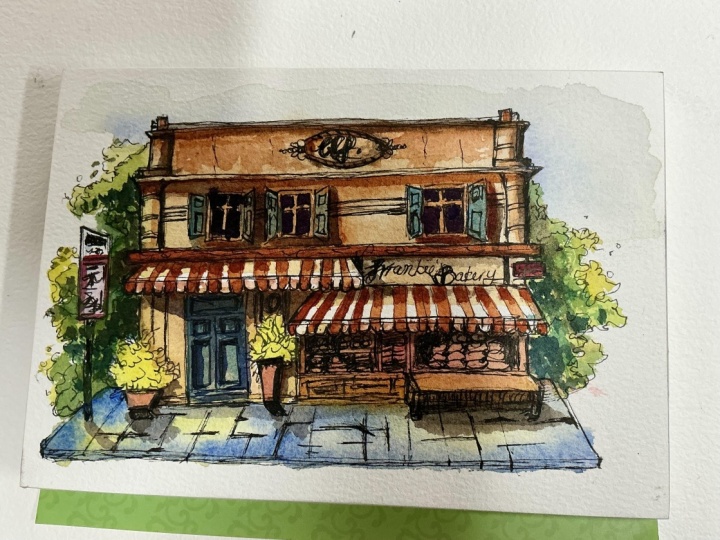 Ink & watercolour urban sketching