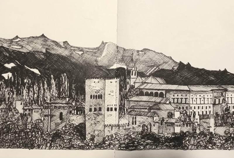 Different shaded pen-drawings