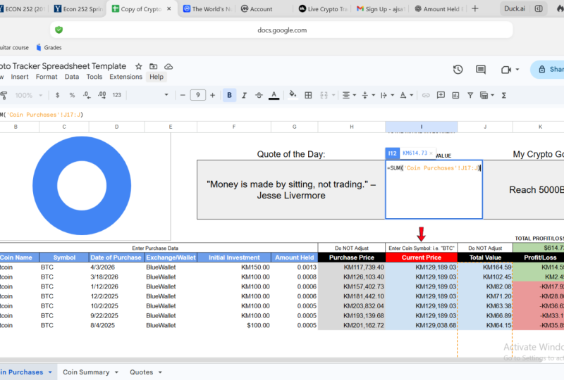 Finished setting up my crypto tracker