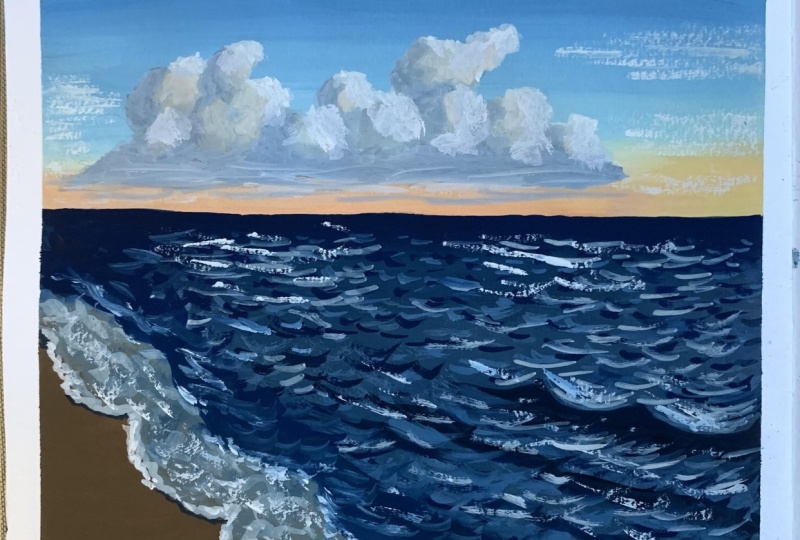 Seascape in Gouache