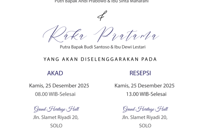 Citra and Raka Invitation Design