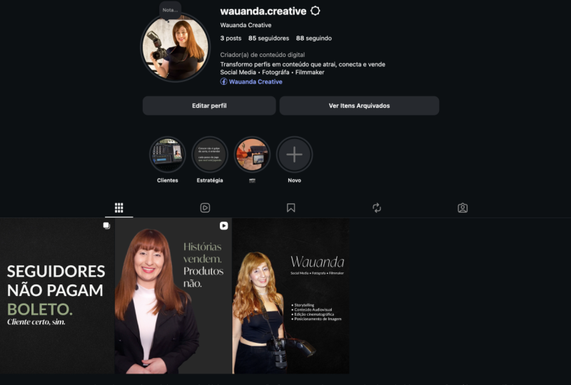 I'm creating my professional profile.