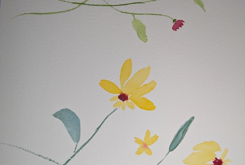 Watercolor Floral Angles