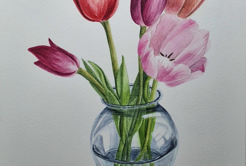 Vase of tulips