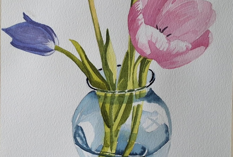 Vase of tulips
