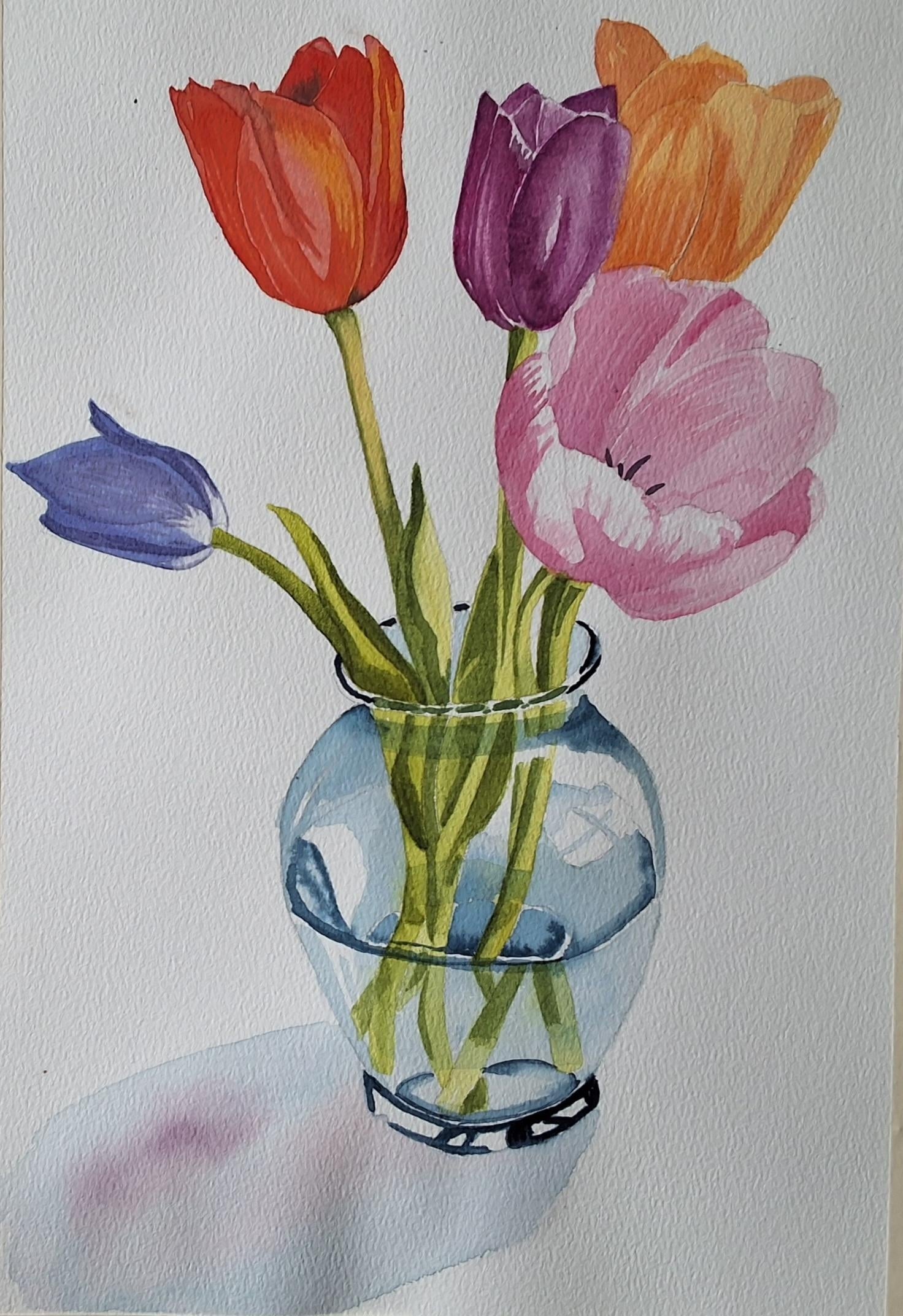 Vase of tulips - student project