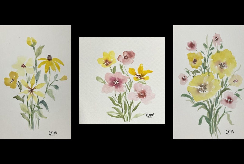 Loose watercolor flowers