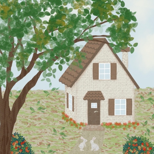Spring House Illustration in Procreate