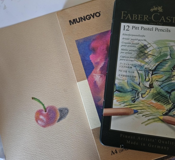 Cherry pastel pencils
