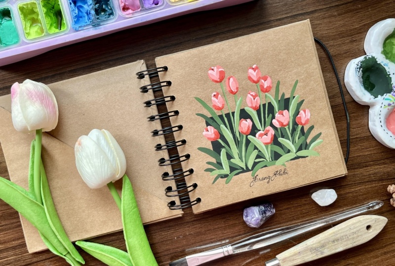 Some of My Tulip Gouache Paintings