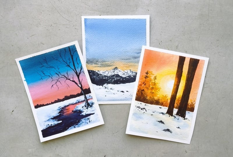 Soft & Dreamy Winter Landscapes – A 10 Day Watercolor Journey