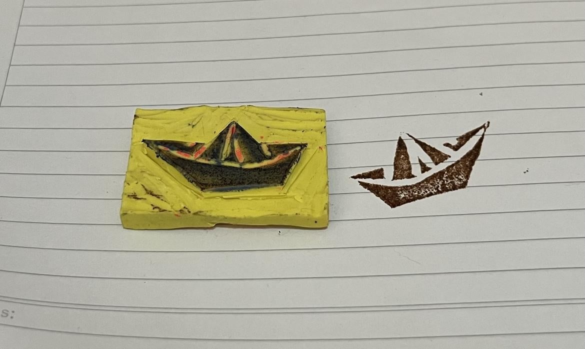 I carved an eraser - student project