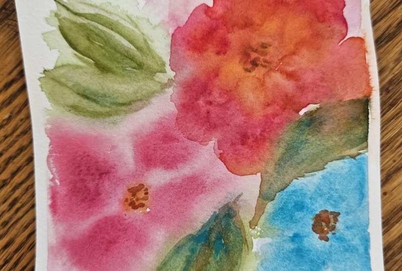 Wet on wet loose floral