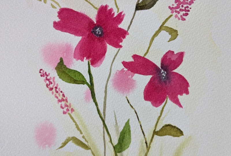 Watercolor Florals Fix Harsh Edges w/soft Background