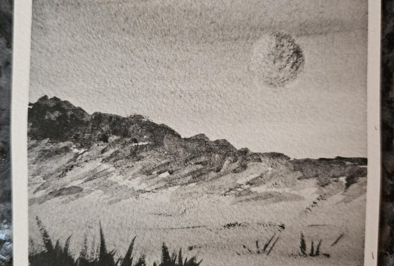 Charcoal painting