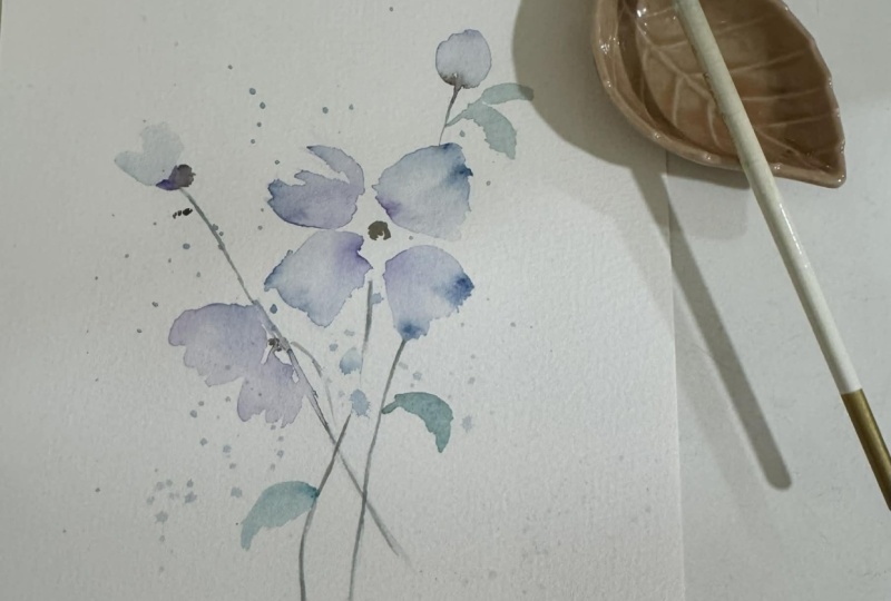 watercokor florals create a greeting card with soft wet on wet  techniques