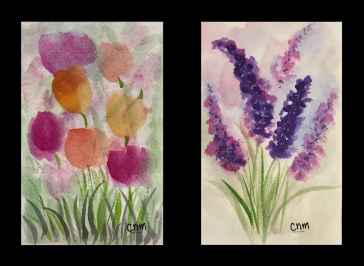 soft background lavender and tulips