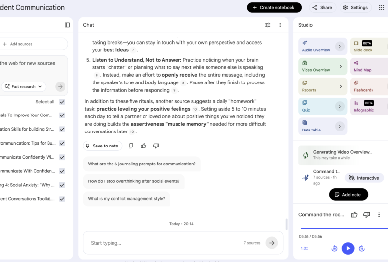 Interact with an Audio about confident communication at work