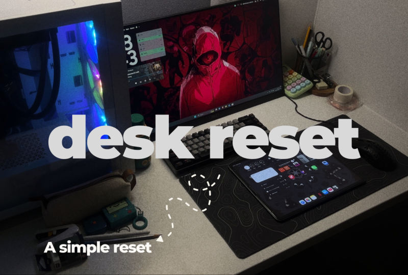 desk reset ☁️ | cleaning & reorganizing my workspace
