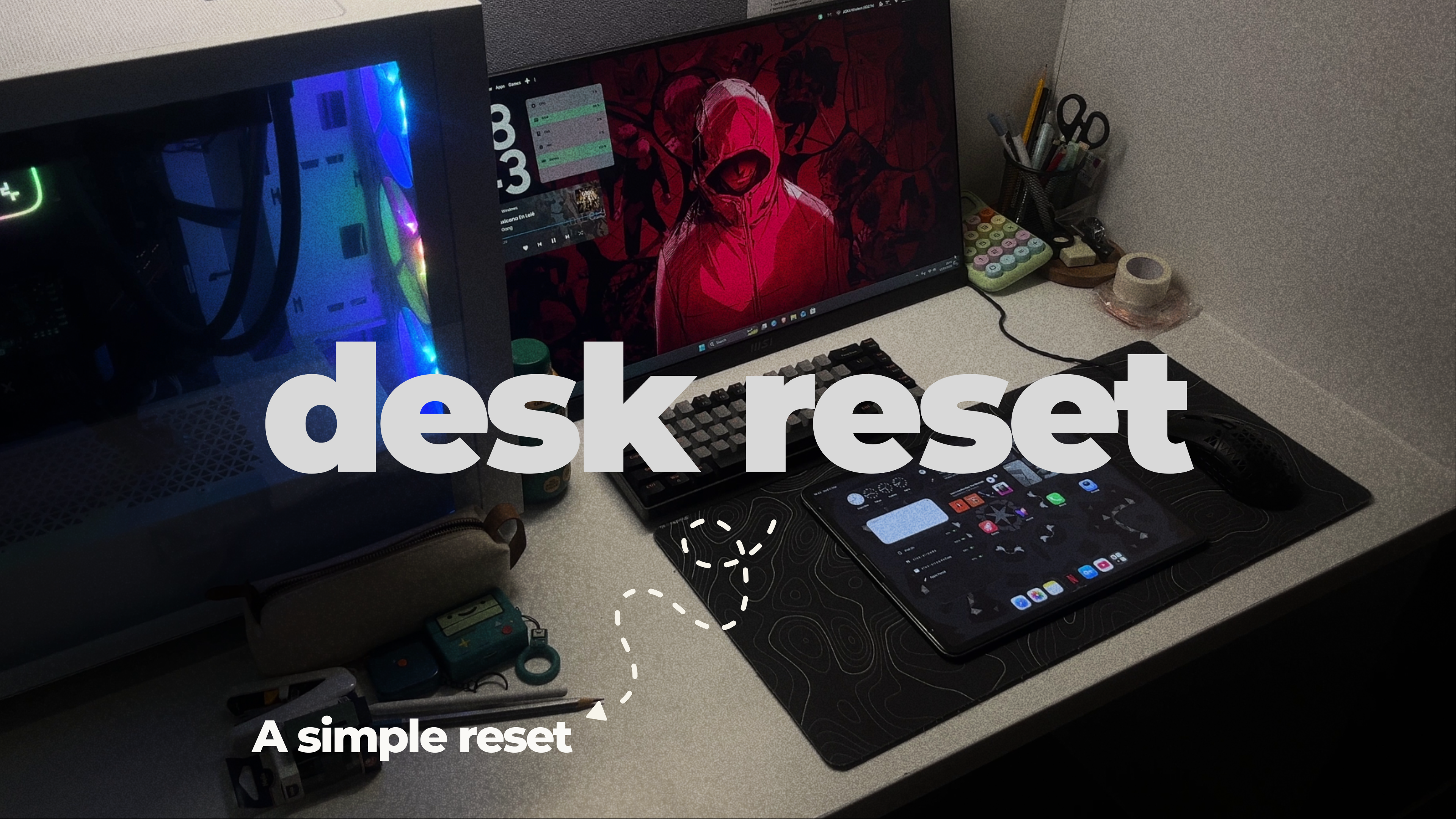 desk reset ☁️ | cleaning & reorganizing my workspace - student project