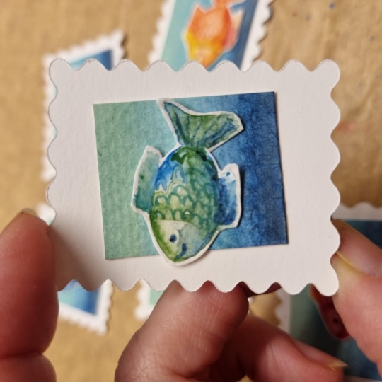 Mini Fishes for Art-Stamp-Swapping