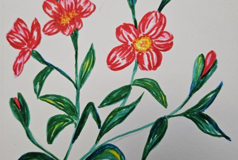 Brush marker floral
