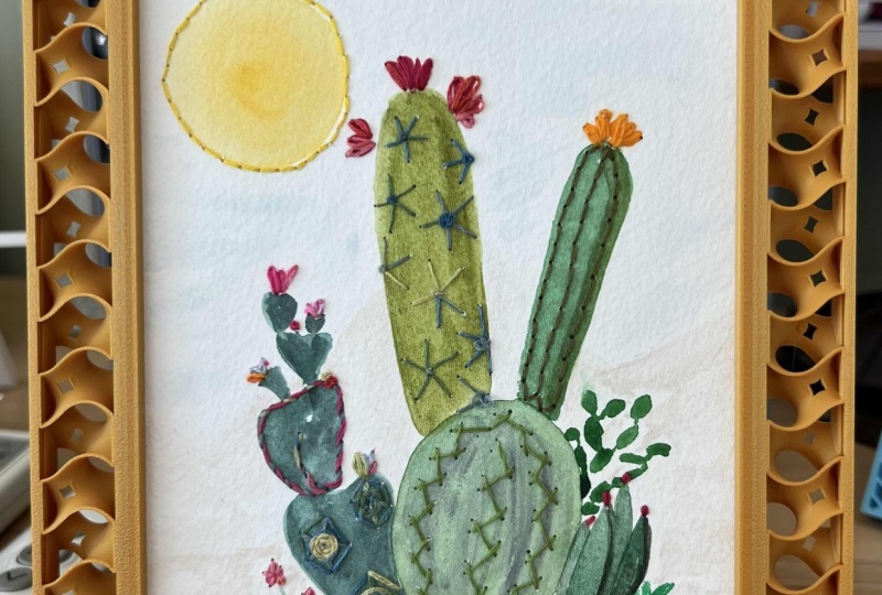 Embroidery on Watercolor